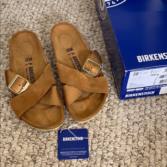 Birkenstock Shoes - Birkenstock Siena Mink Bronze Gold Sandals 38